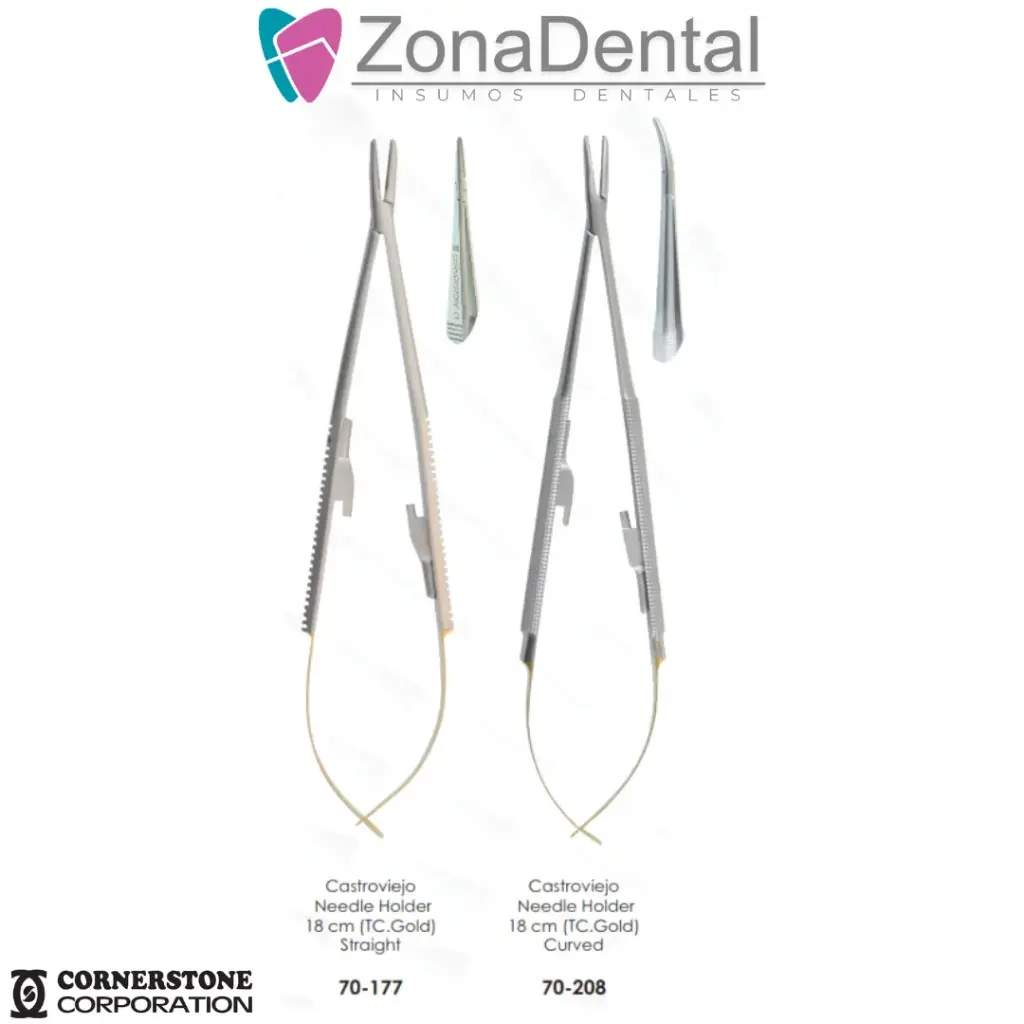 CASTROVIEJO NEEDLE HOLDERS 18 cm CORNERSTONE (70-177: 18cm recto)
