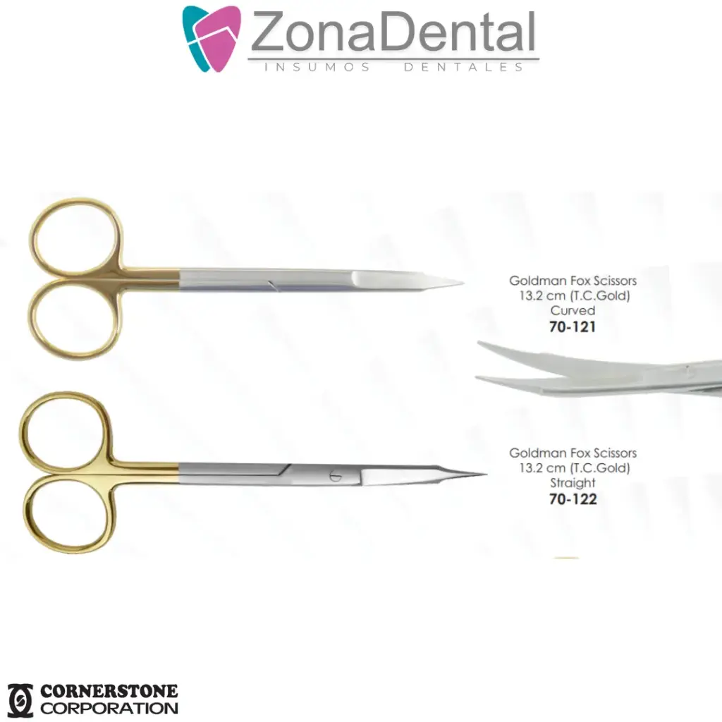 TIJERAS PARA TEJIDO (CIRUGIA) 13.2 cm CORNERSTONE (70-121: Goldman 13.2cm curvo)
