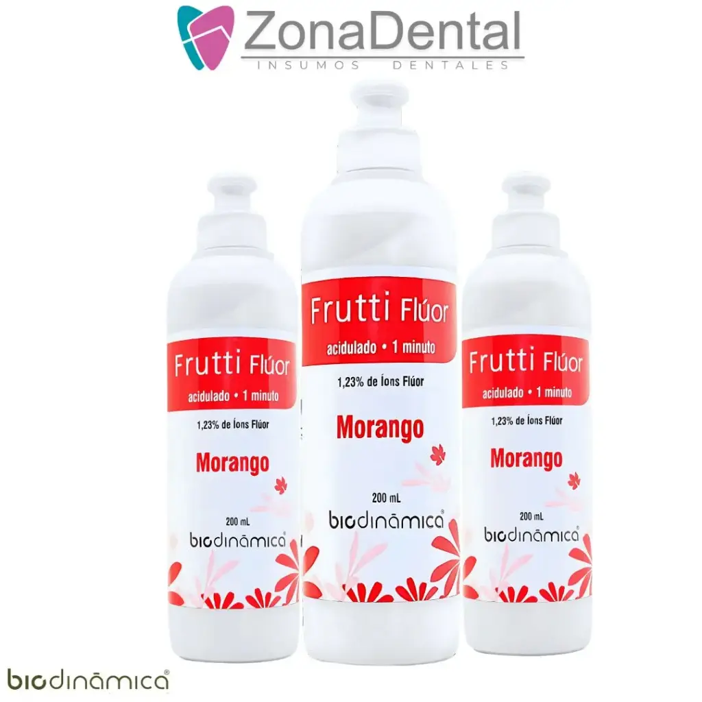 FRUTTI FLUOR GEL ACIDULADO FRESA 200ml. BIODINAMICA