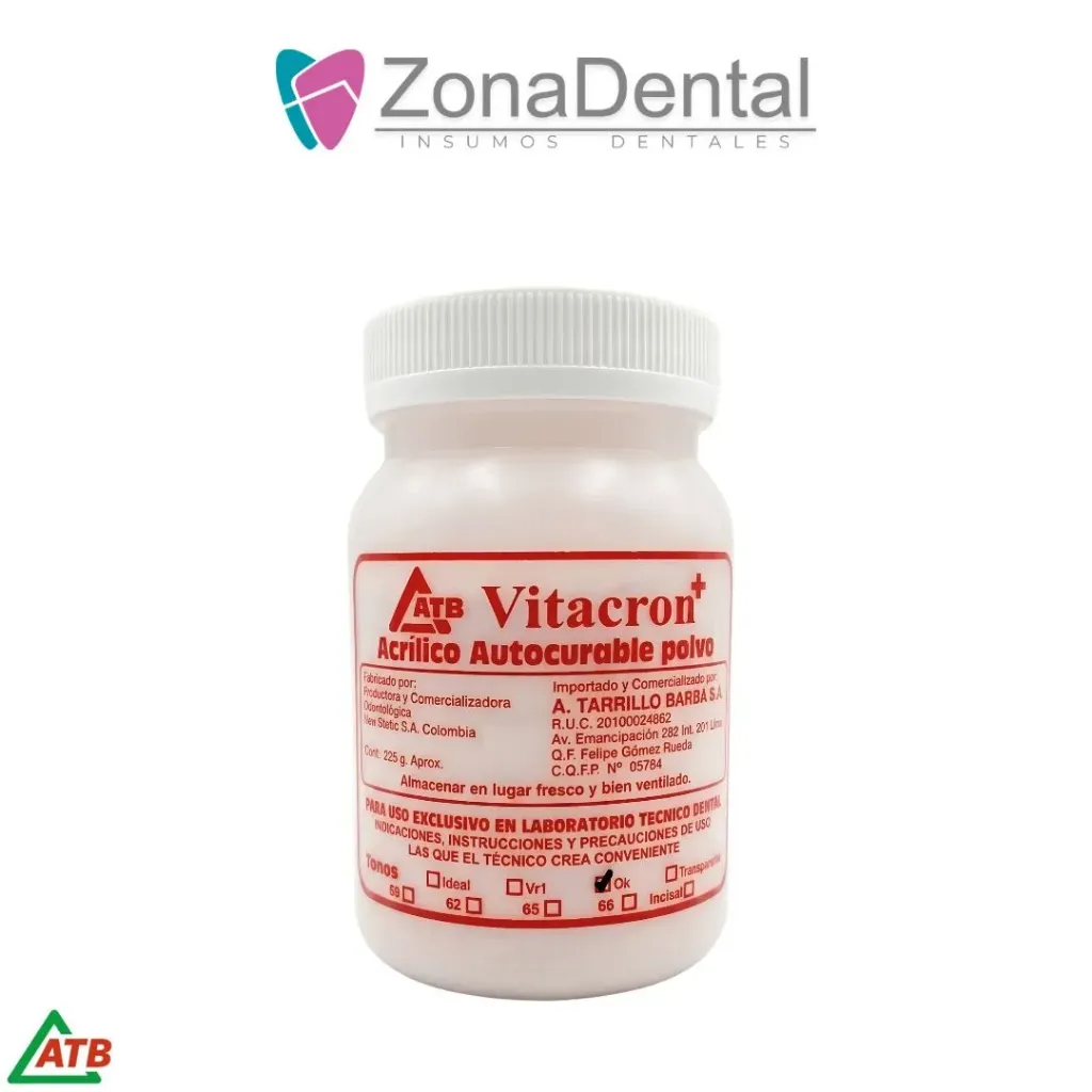 ACRILICO AUTOCURABLE POLVO 225 gr. VITACRON (TRANS)