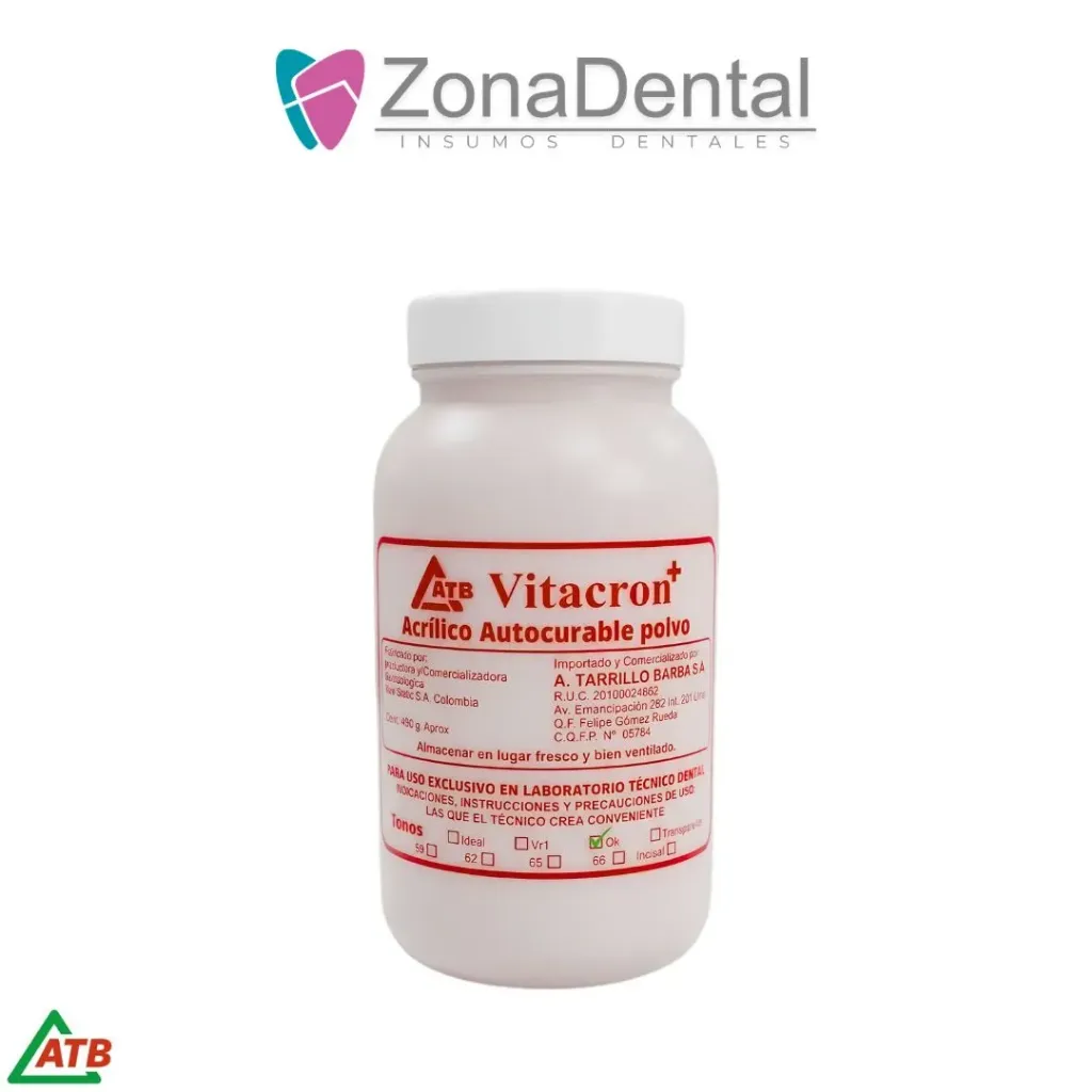ACRILICO AUTOCURABLE POLVO 450 gr. VITACRON (TRANS)