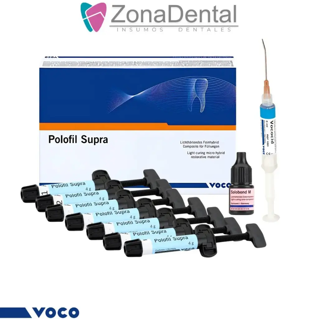 POLOFIL SUPRA KIT x7 jer + adhesivo 4ml, acido grabador + accesorios VOCO