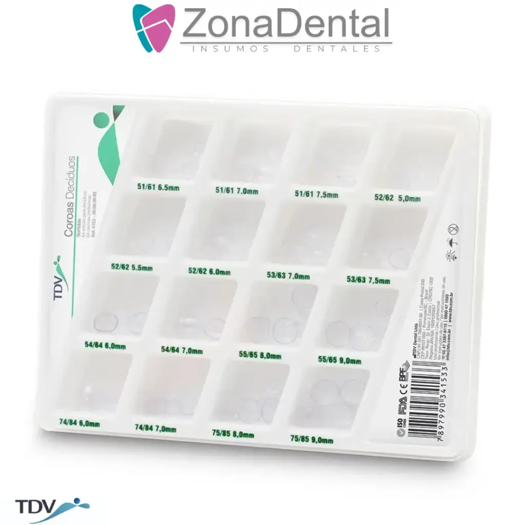 CORONAS CELULOIDE DECIDUOS X64un TRANSPARENTES TDV