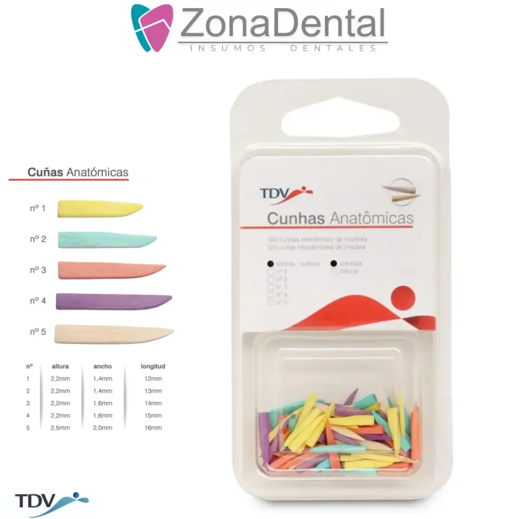 CUÑAS DE MADERA ANATÓMICAS 100 CUÑAS  TDV