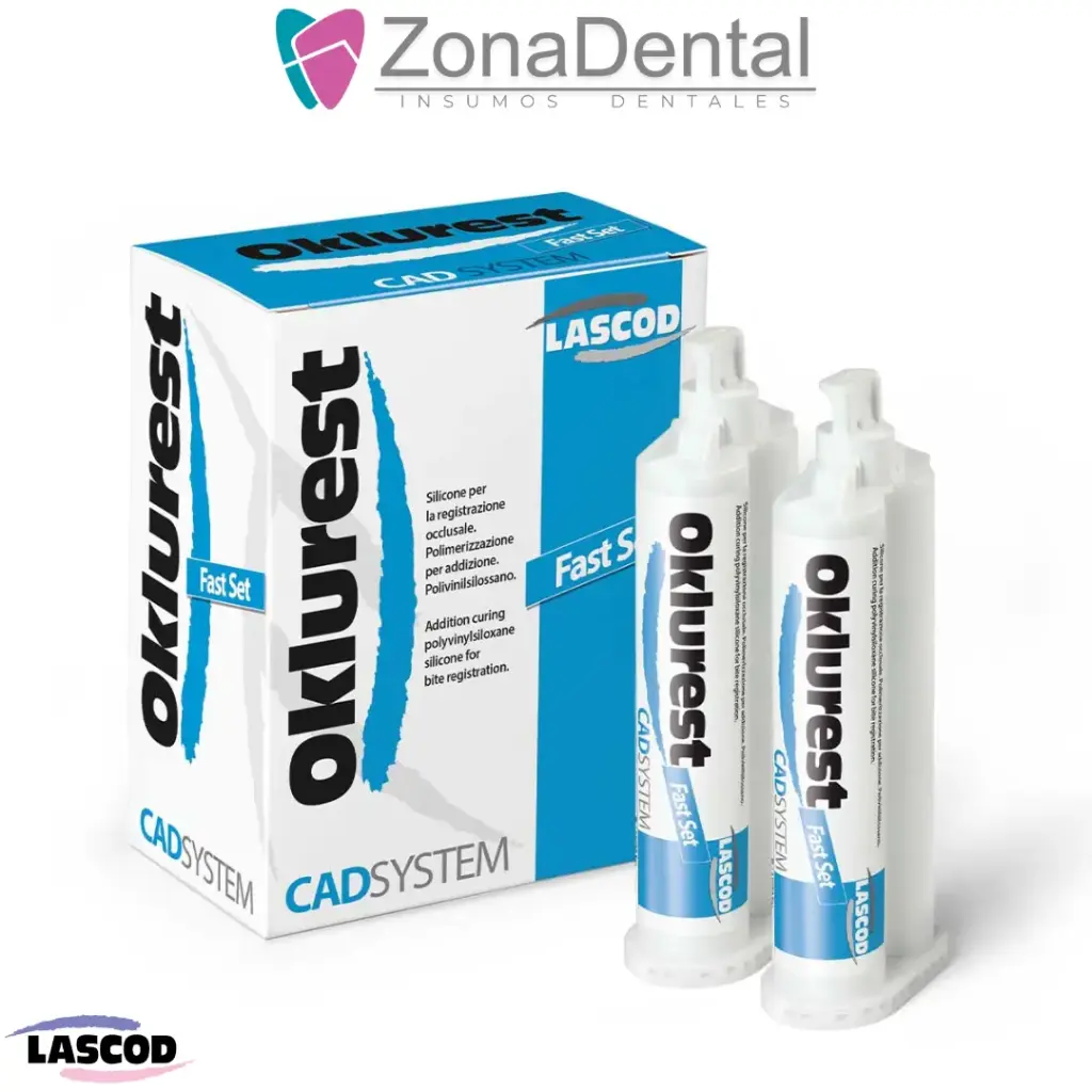 OKLUREST SILICONA PARA REGISTRO DE MORDIDA 2X 50ML C/U LASCOD