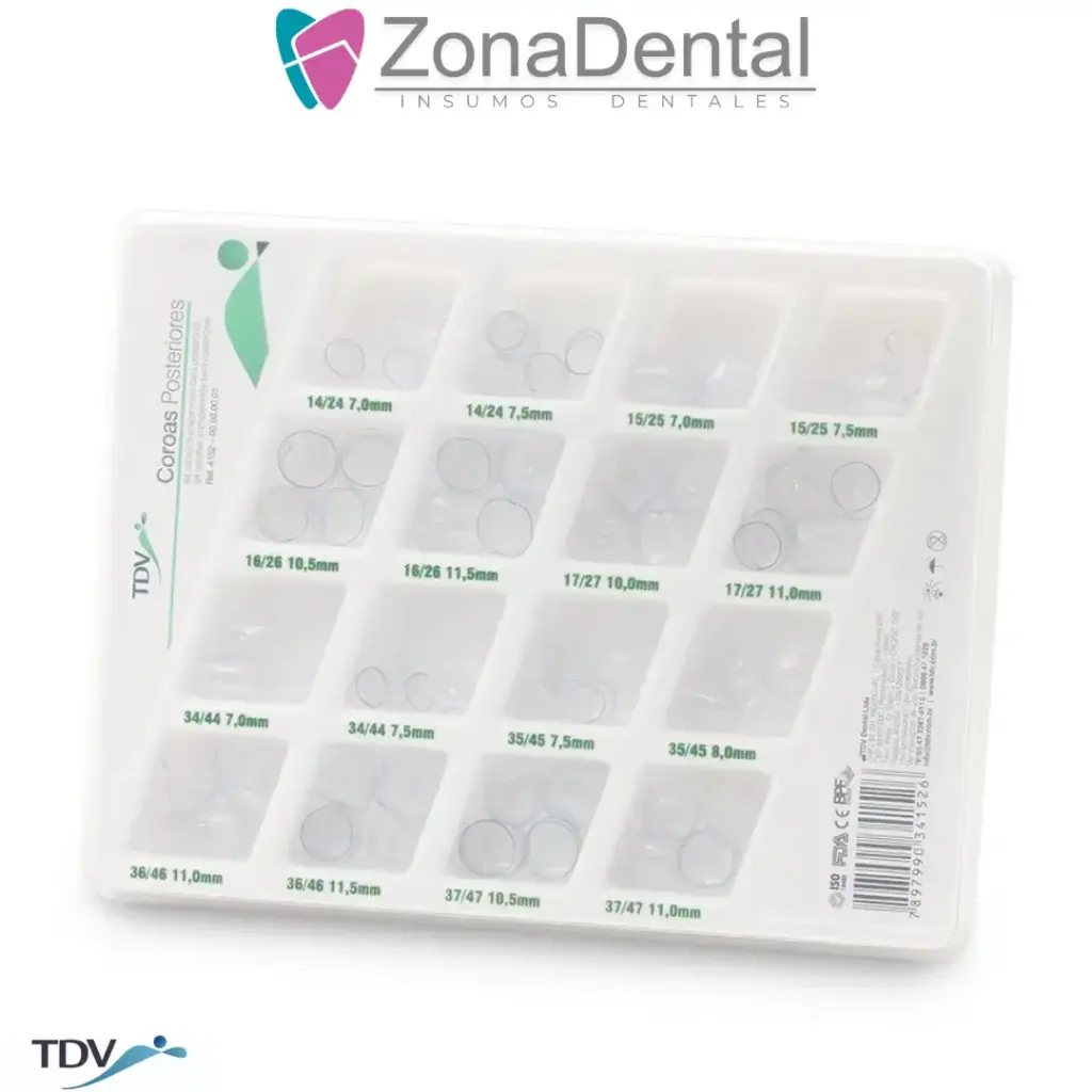 CORONAS CELULOIDE POSTERIORES X 64un TRANSPARENTES TDV