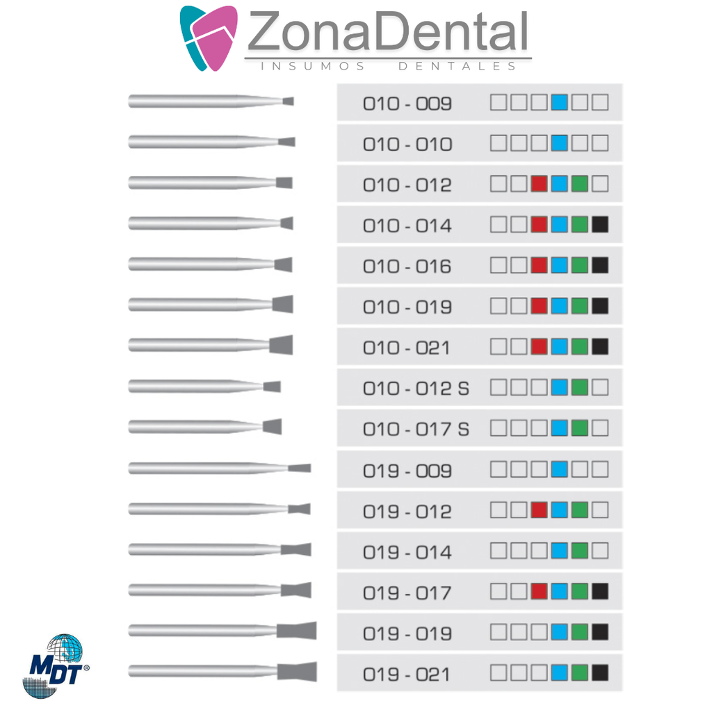 FRESA DIAMANTE CONO INVERTIDO MDT (010, 009, Azul)